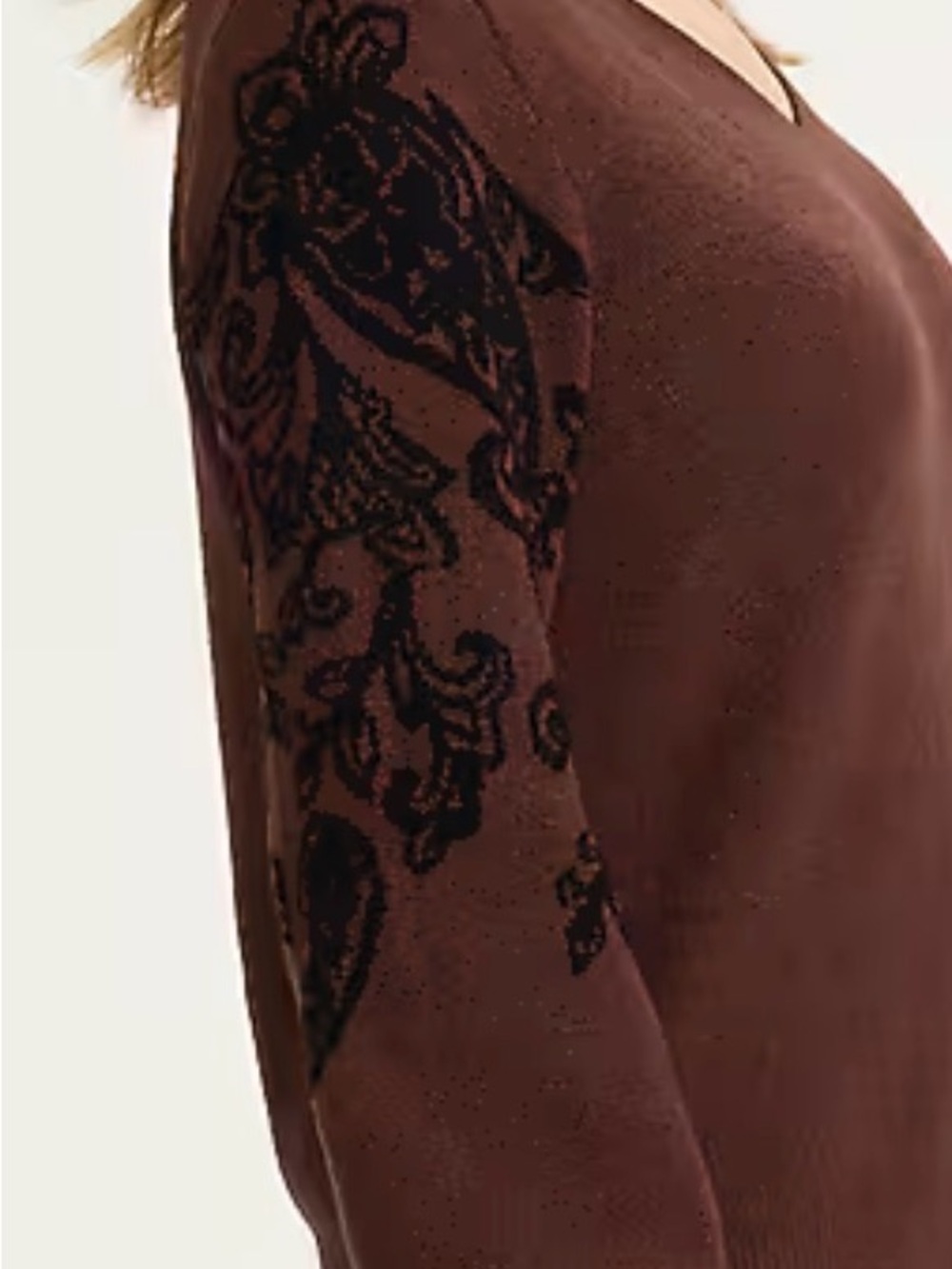 JJILL Paisley-Sleeve Sweater - Picture 4 of 5